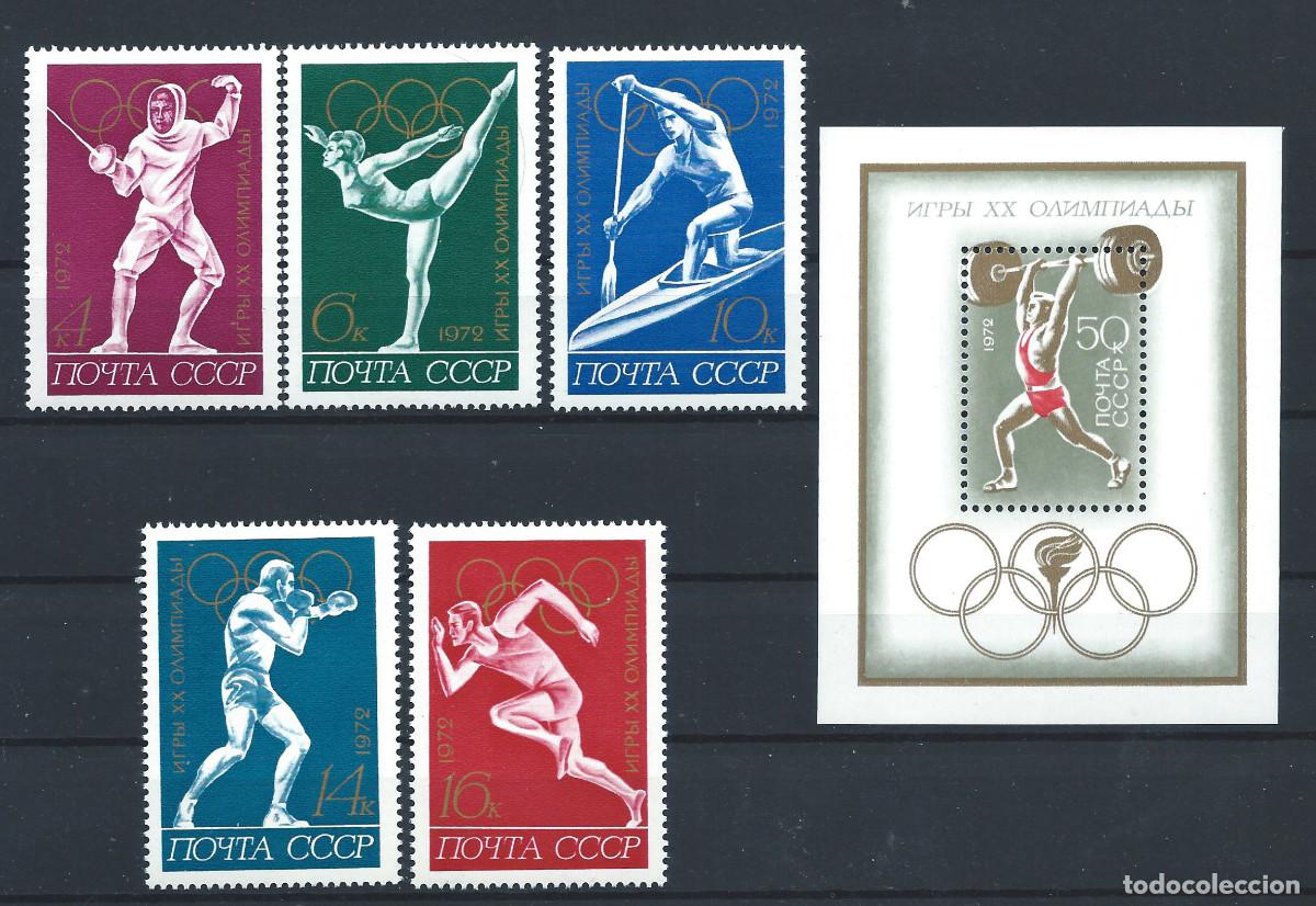 Sellos: Russie N&deg;3836/40 + Bloc 76** (MNH) 1972 - J.O de Munich