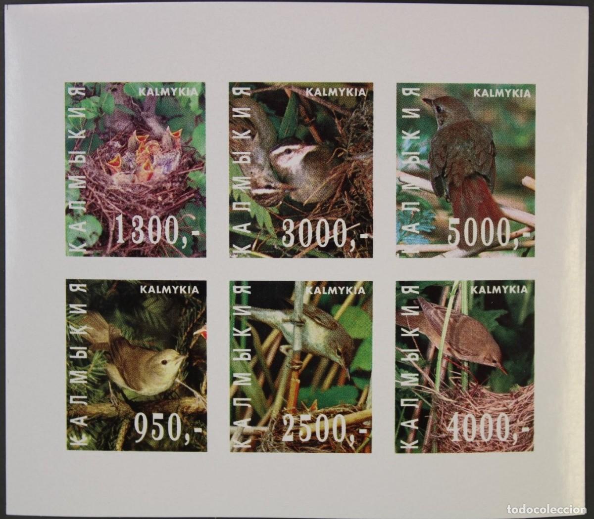 Sellos: KALMYKIA 1998 SHEET MNH IMPERF FAUNA AVES BIRDS PAJAROS OISEAUX UCCELLI PASSAROS VOGELS
