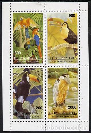 Sellos: TUVA TOUVA 1997 SHEET MNH FAUNA AVES BIRDS PAJAROS OISEAUX UCCELLI PASSAROS VOGELS