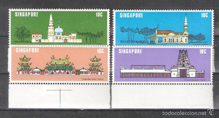 Sellos: SINGAPUR n&ordm; 298/301** Serie completa. Edificios religiosos - Foto 1