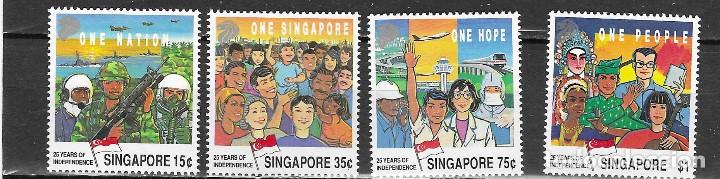 Sellos: SINGAPUR N&ordm; 586 AL 589 (**) - Foto 1