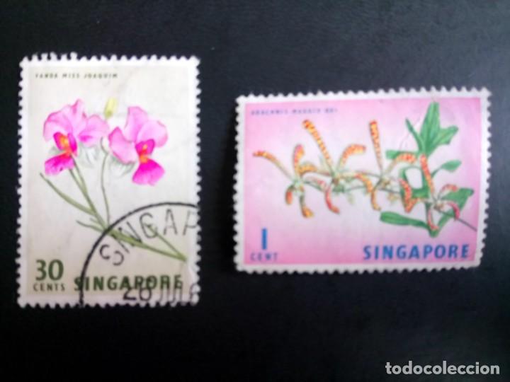Sellos: SINGAPUR, FLORES - Foto 1