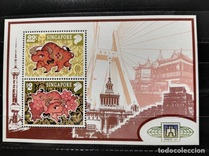 Sellos: SINGAPUR. YVERT HB. 60. A&Ntilde;O DEL BUEY. - Foto 1