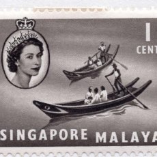 Sellos: SINGAPUR , 1955 , STAMP , MICHEL SG 28