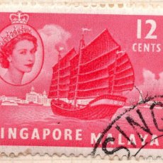 Sellos: SINGAPUR , 1955 , STAMP , MICHEL SG 35