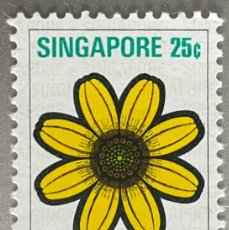 Sellos: SINGAPUR. FLORES. 1973