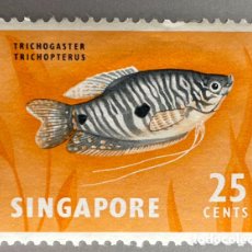 Sellos: SINGAPUR. SINGAPORE. FLORA Y FAUNA. PECES. 1962