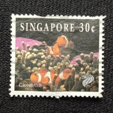 Sellos: SELLO SINGAPUR - SINGAPORE, 30 CENT CLOWNFISH PEZ PAYASO - 1994