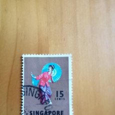 Sellos: SINGAPORE, SINGAPUR - 15 CENTS - AÑO 1968 - FOLKLORE, DANZAS Y MÁSCARAS.