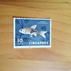 Sellos: SINGAPORE, SINGAPUR - 20 CENTS - AÑO 1962 - FLORA, PEZ ARLEQUIN