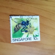 Sellos: SINGAPORE, SINGAPUR - 10 C - AÑO 1985 - INSECTOS, HONEY BEE, APIS JAVANA