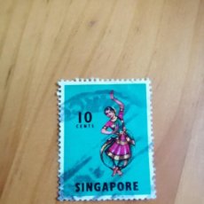 Sellos: SINGAPORE, SINGAPUR - 10 CENTS - AÑO 1968 - FOLKLORE, DANZAS, MÁSCARAS
