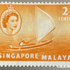 Sellos: SINGAPUR. SINGAPORE MALAYA. TRANSPORTES. 1955