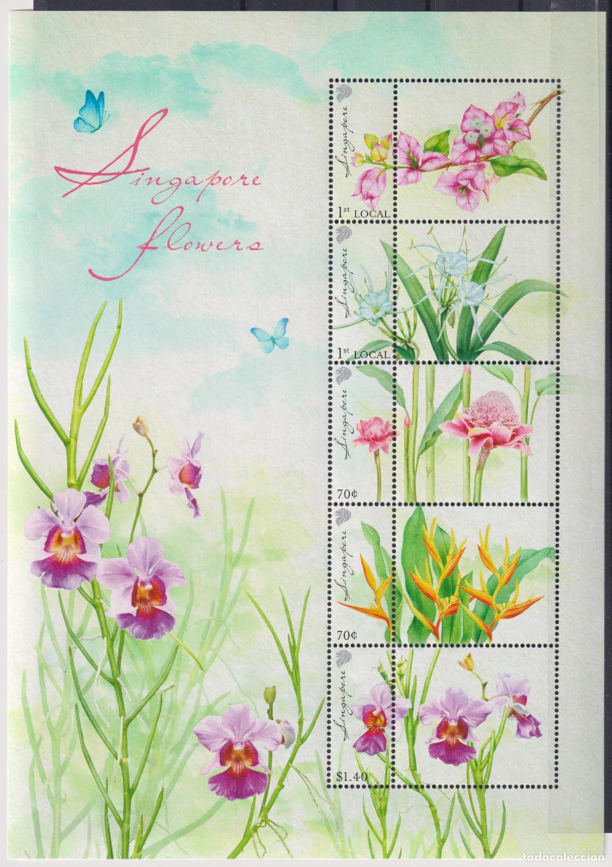 Sellos: Singapur 2020 flores MNH - Foto 1