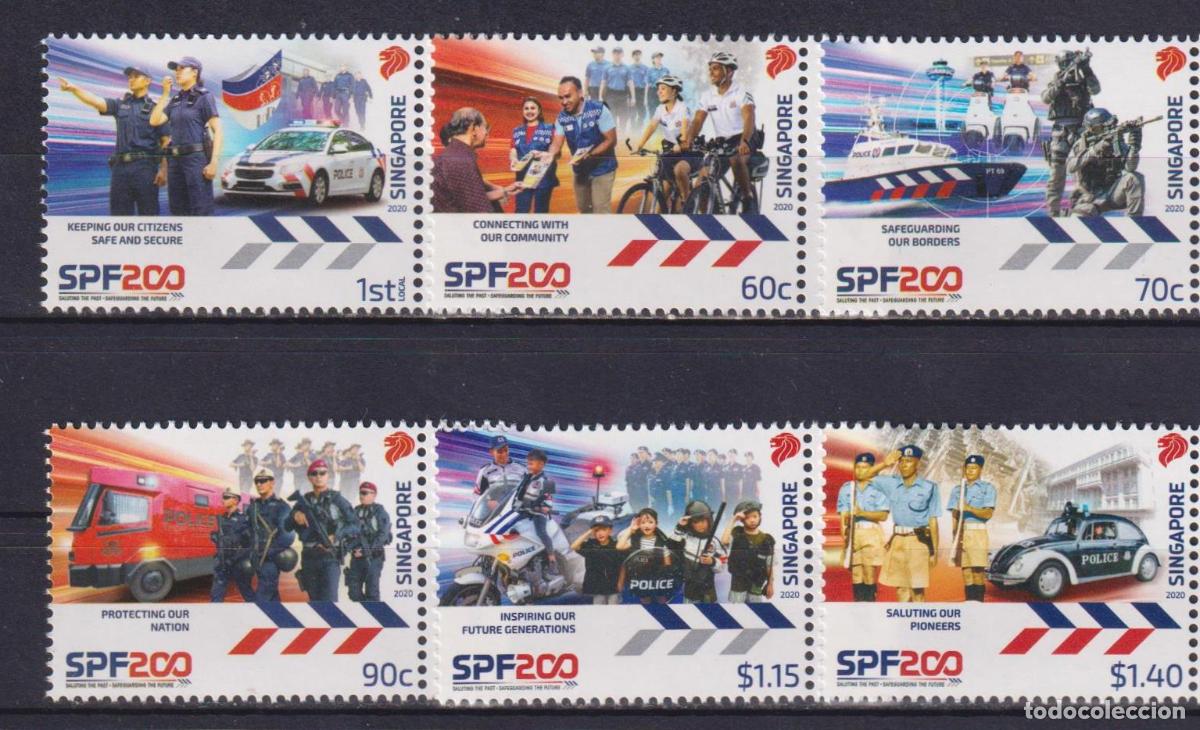Sellos: Singapur 2020 Polic&iacute;a MNH - Foto 1