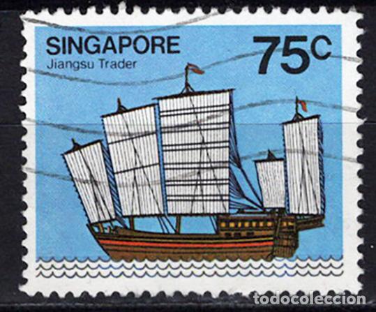 Sellos: SINGAPUR 1980 usado BARCOS Yvert 342 - Foto 1