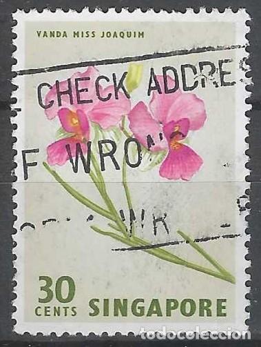 Sellos: SINGAPUR 1962 - FLORA, ORQU&Iacute;DEA - USADO - Foto 1