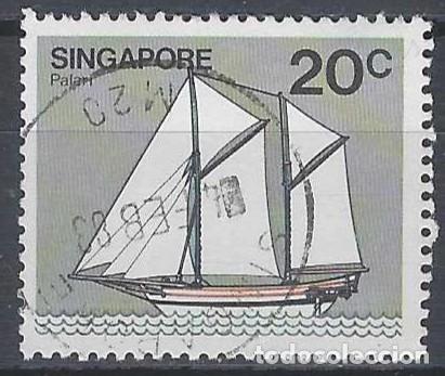 Sellos: SINGAPUR 1980 - BARCOS, PALARI - USADO - Foto 1