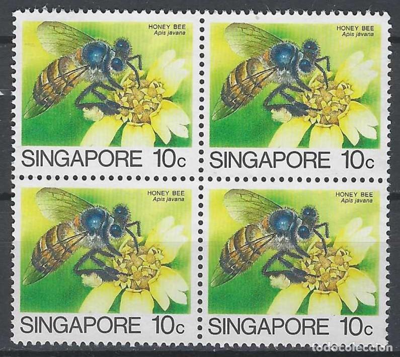 Sellos: SINGAPUR 1985 - FAUNA, INSECTOS, ABEJA ASI&Aacute;TICA - MSG - Foto 1