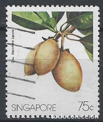 Sellos: SINGAPUR 1986 - FLORA, FRUTAS, CHICLES - USADO - Foto 1