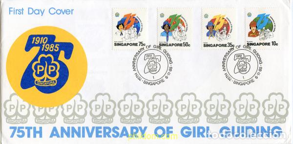 Sellos: 265299 MNH SINGAPUR 1985 75 ANIVERSARIO DEL ESCULTISMO FEMENINO