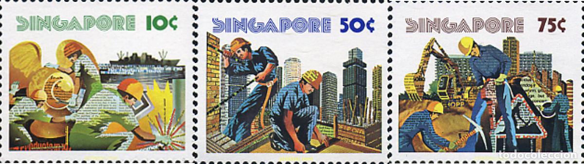 Sellos: 40177 MNH SINGAPUR 1977 DIA DEL TRABAJO