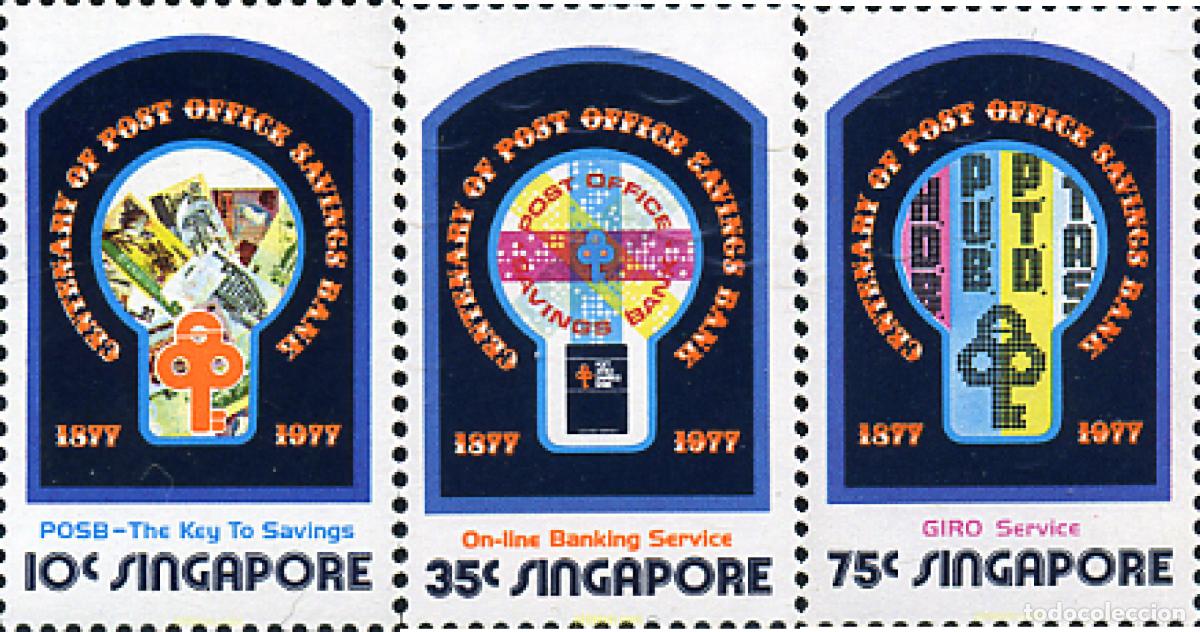 Sellos: 40179 MNH SINGAPUR 1977 CENTENARIO DE LA CAJA POSTAL DE AHORROS