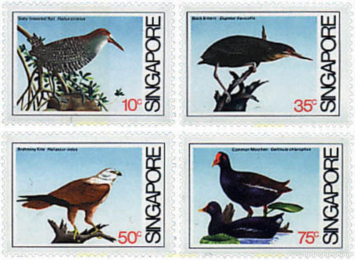 Sellos: 33709 MNH SINGAPUR 1984 PAJAROS DEL LITORAL