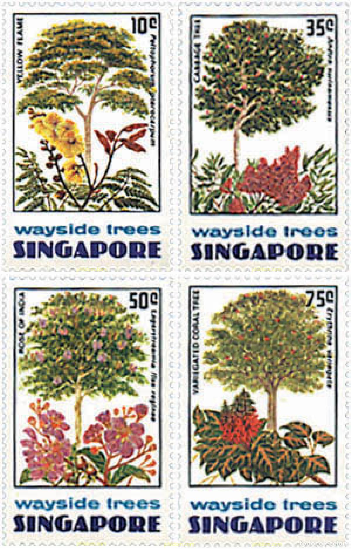 Sellos: 240841 MNH SINGAPUR 1976 FLORES DE ARBOLES