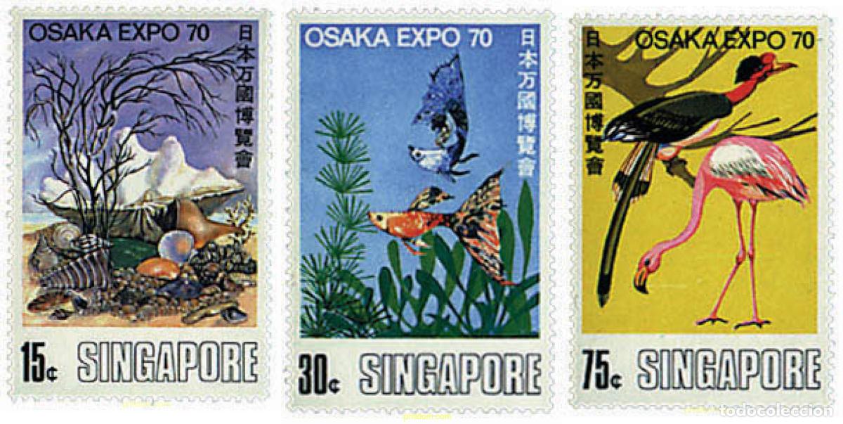 Sellos: 340370 MNH SINGAPUR 1970 EXPO 70. EXPOSICION UNIVERSAL DE OSAKA
