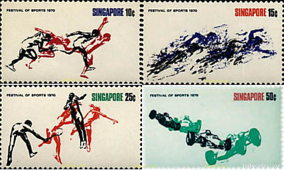 Sellos: 49127 MNH SINGAPUR 1970 FESTIVAL DEPORTIVO