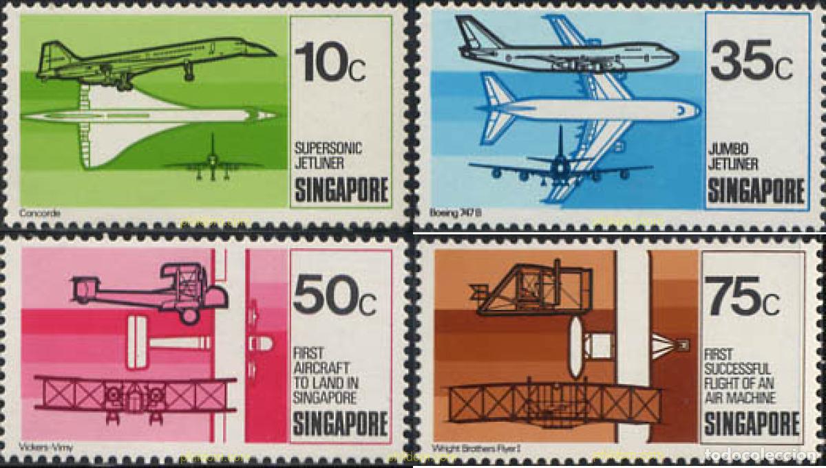 Sellos: 40178 MNH SINGAPUR 1978 PIONEROS DE LA AVIACION