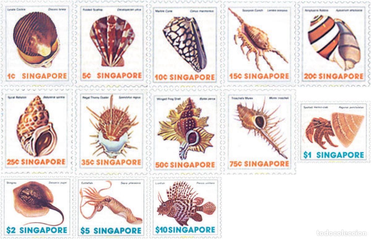 Selos: 52840 MNH SINGAPUR 1977 FAUNA MARINA