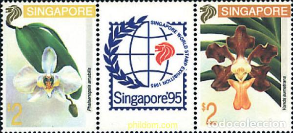 Sellos: 96615 MNH SINGAPUR 1993 TAIPEI 93 Y SINGAPORE 95. EXPOSICIONES FILATELICAS INTERNACIONALES