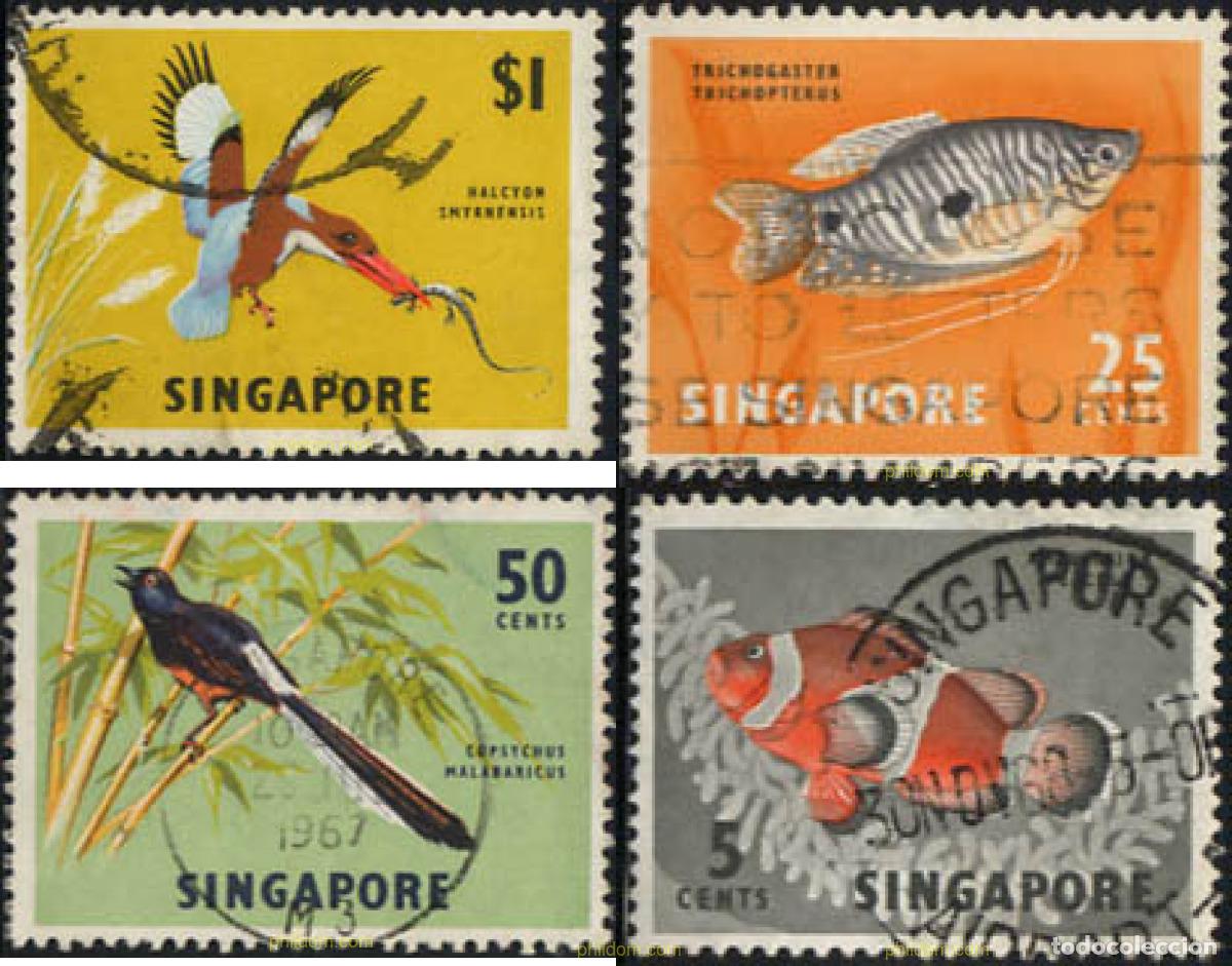 Sellos: 213803 USED SINGAPUR 1962 MOTIVOS VARIOS