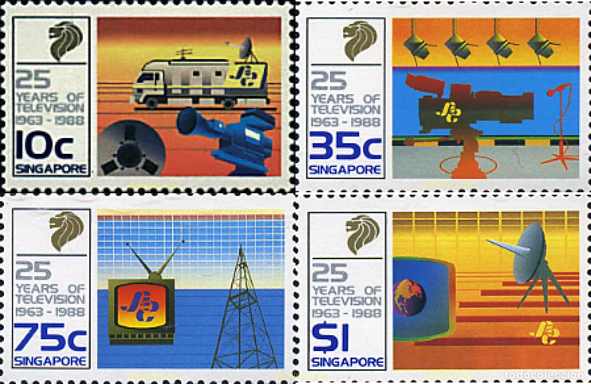 Francobolli: 43541 MNH SINGAPUR 1988 25 ANIVERSARIO DE LA TELEVISION