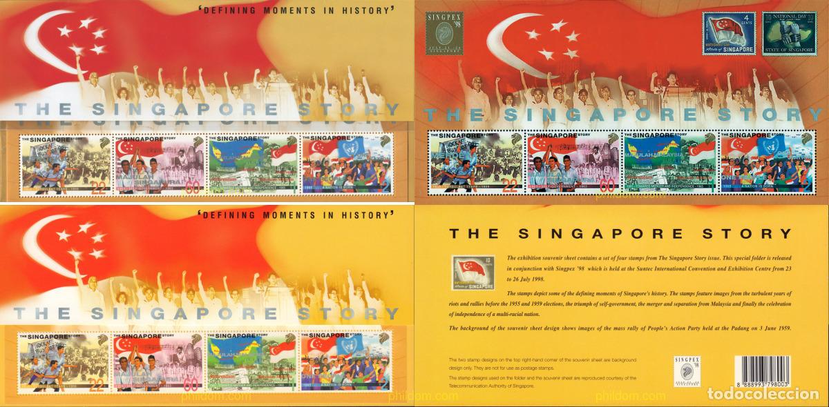 Francobolli: 565569 MNH SINGAPUR 1998 SINGPEX 98. EXPOSICION FILATELICA INTERNACIONAL