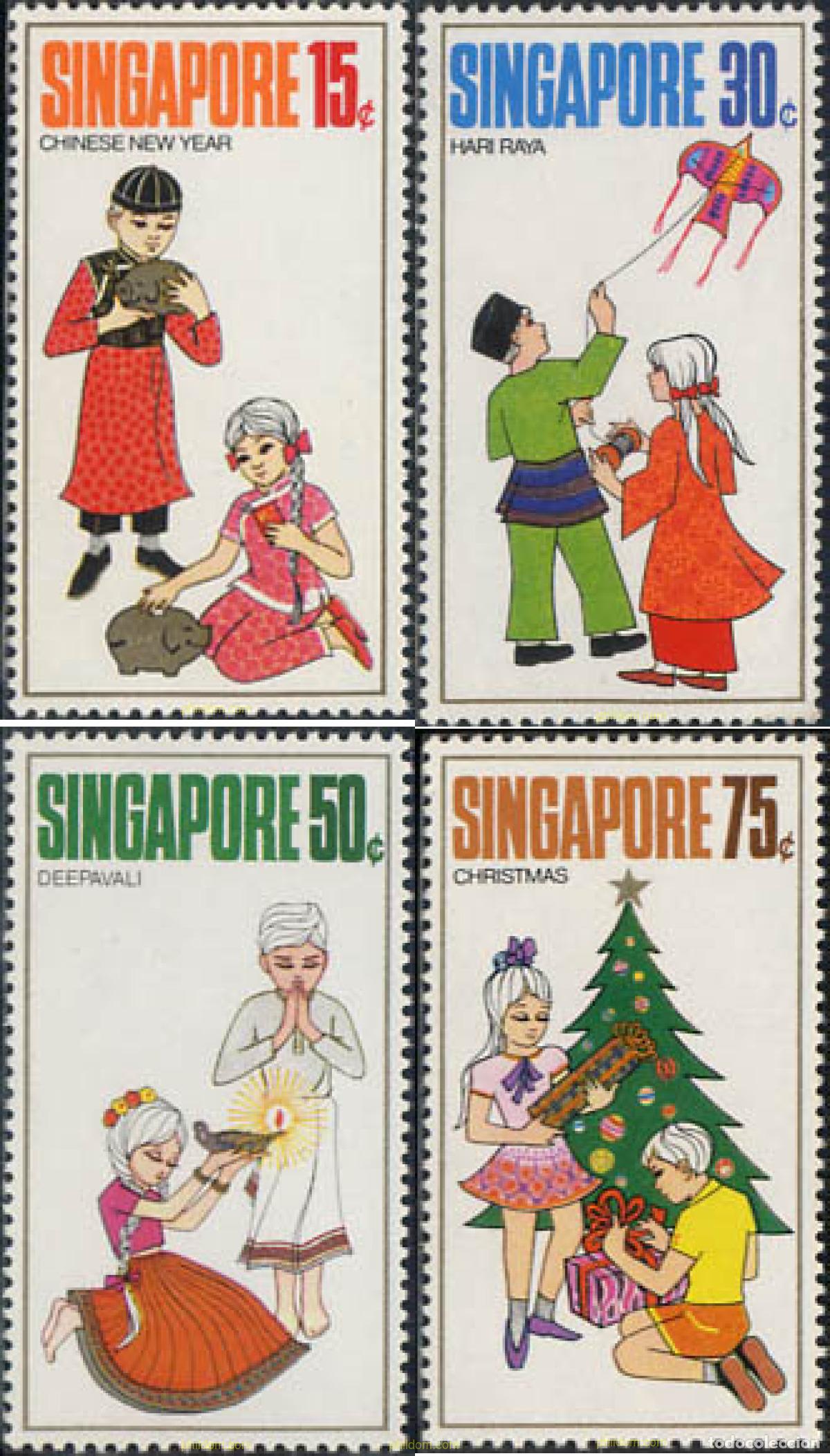 Sellos: 105489 MNH SINGAPUR 1971 FESTIVALES DE SINGAPUR