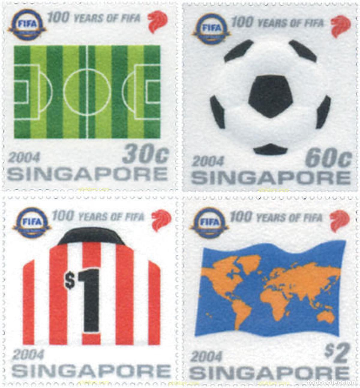 Sellos: 145881 MNH SINGAPUR 2004 CENTENARIO DE LA FIFA