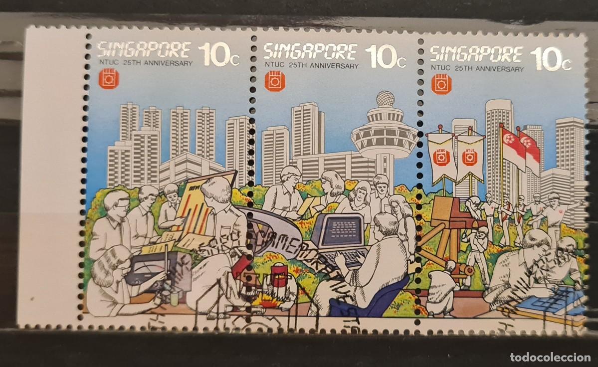 Sellos: Serie de sellos usados de Singapur 1986: XXV aniversario del Congreso de la Uni&oacute;n nacional de Sind.