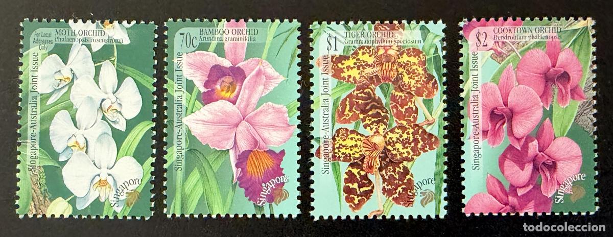 Sellos: Singapur 1998 Mi. 902-905 emisi&oacute;n conjunta Australia orqu&iacute;deas
