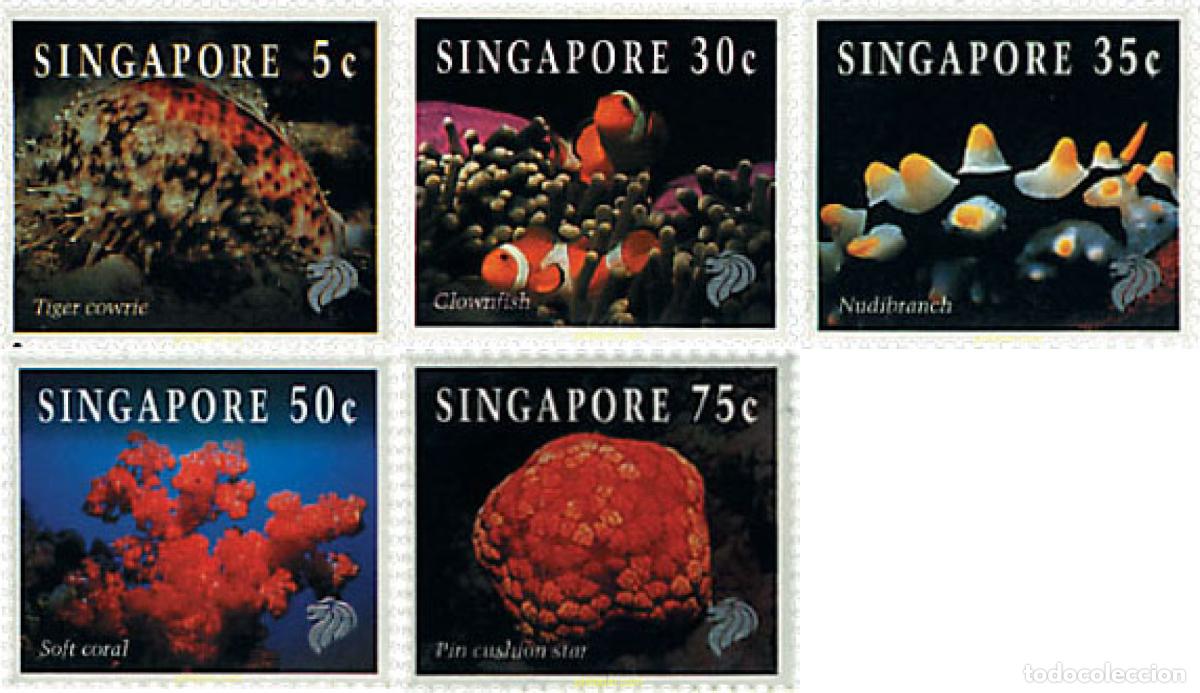 Sellos: 797673 MNH SINGAPUR 1994 FAUNA MARINA