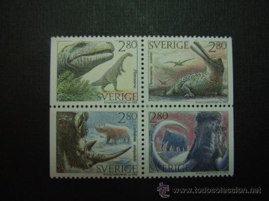 Selos: N&ordm; YVERT 1720/3***. A&Ntilde;O 1992. ANIMALES PREHISTORICOS