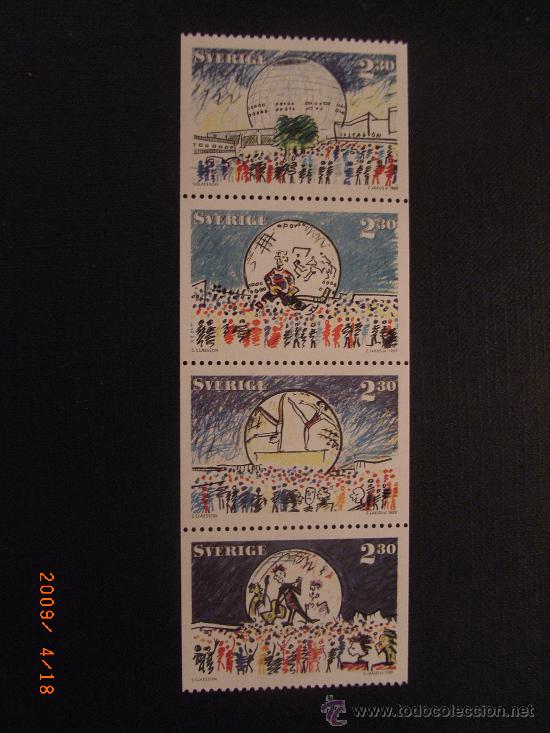 Selos: N&ordm; YVERT 1512/5*** A&Ntilde;O 1989. EL GLOBO, PALACIO POLIDEPORTIVO DE ESTOCOLMO
