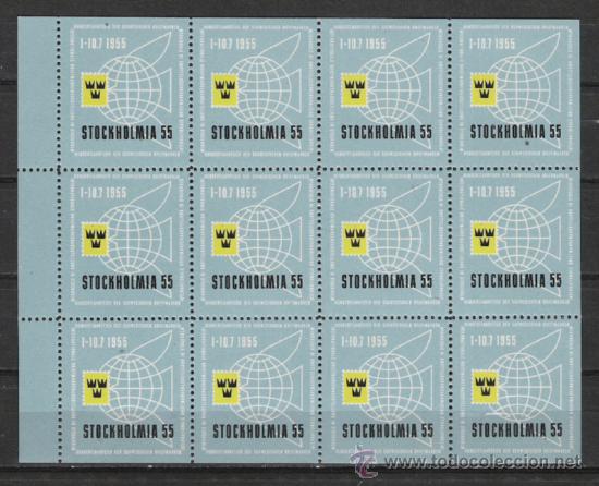 Briefmarken: RARO BLOQUE DE VI&Ntilde;ETAS  DE STOCKHOLMIA  55