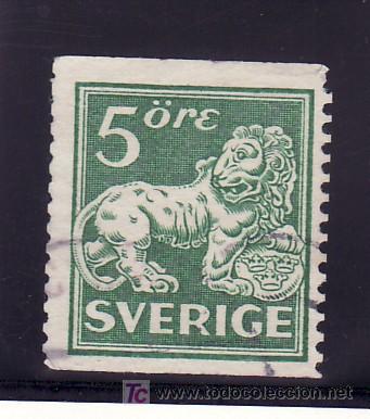 Sellos: suecia 123b usada, leon de vasa - Foto 1