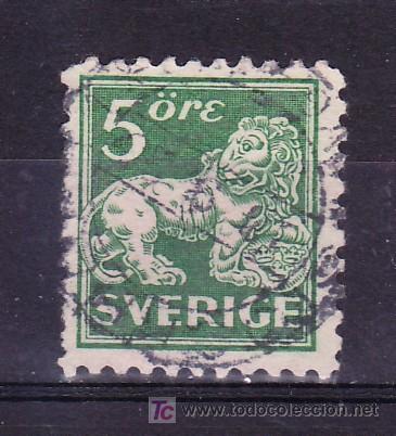 Sellos: suecia 123a usada, leon de vasa - Foto 1