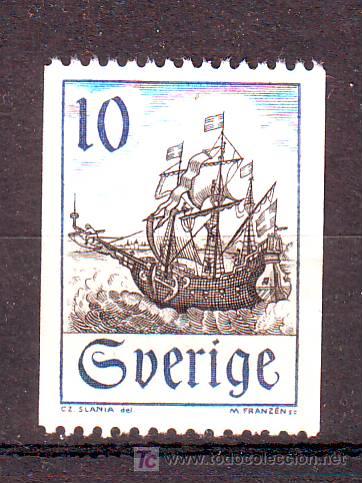 Timbres: SUECIA.A&Ntilde;O 1967.SELLO GRABADO POR CZESLAW SLANIA.BARCOS.SHIPS.