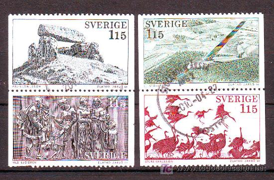 Stamps: SUECIA.4 SELLOS ....AVIACION...PAJAROS...AVES...