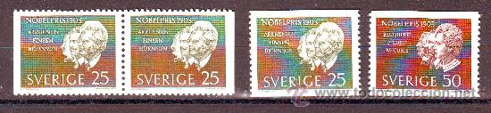 Selos: SUECIA***.1963.PREMIOS NOBEL.YVERT NR.512/513.DENTADOS DIFERENTES.VALOR CATALOGO:3,35 EUROS.